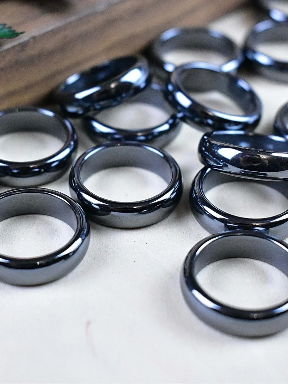 Genuine Hematite Rings 4 Set - Negative Energy Ring Multiple Sizes NWOT-